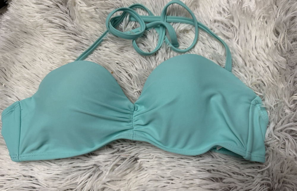 InMOCEAN Swimwear Sz SM Push-Up Bikini Top Turquoise solid bathing suit